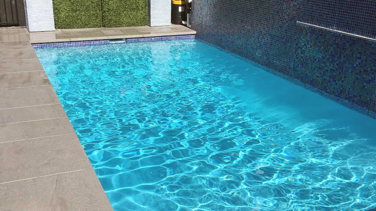 Crystal clear swimming pool water